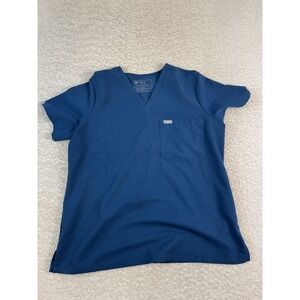 FIGS Scrub Top Womens Large Navy‎ Catarina V-Neck Pocket Nursing Style 1000211